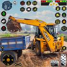 modern Bagger sim JCB Spiel Zeichen