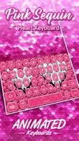 Pink Sequin Heart Keyboard poster