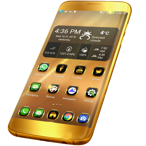 Neon Gold Theme For Launcher