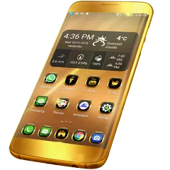 Neon-Gold-Thema zum Launcher APK Herunterladen