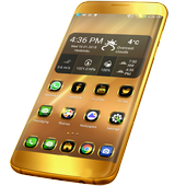 Neon Gold Theme For Launcher آئیکن