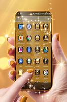 Neon Gold Theme pour Launcher capture d'écran 1