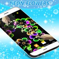 Neon Flowers Live Wallpaper imagem de tela 1