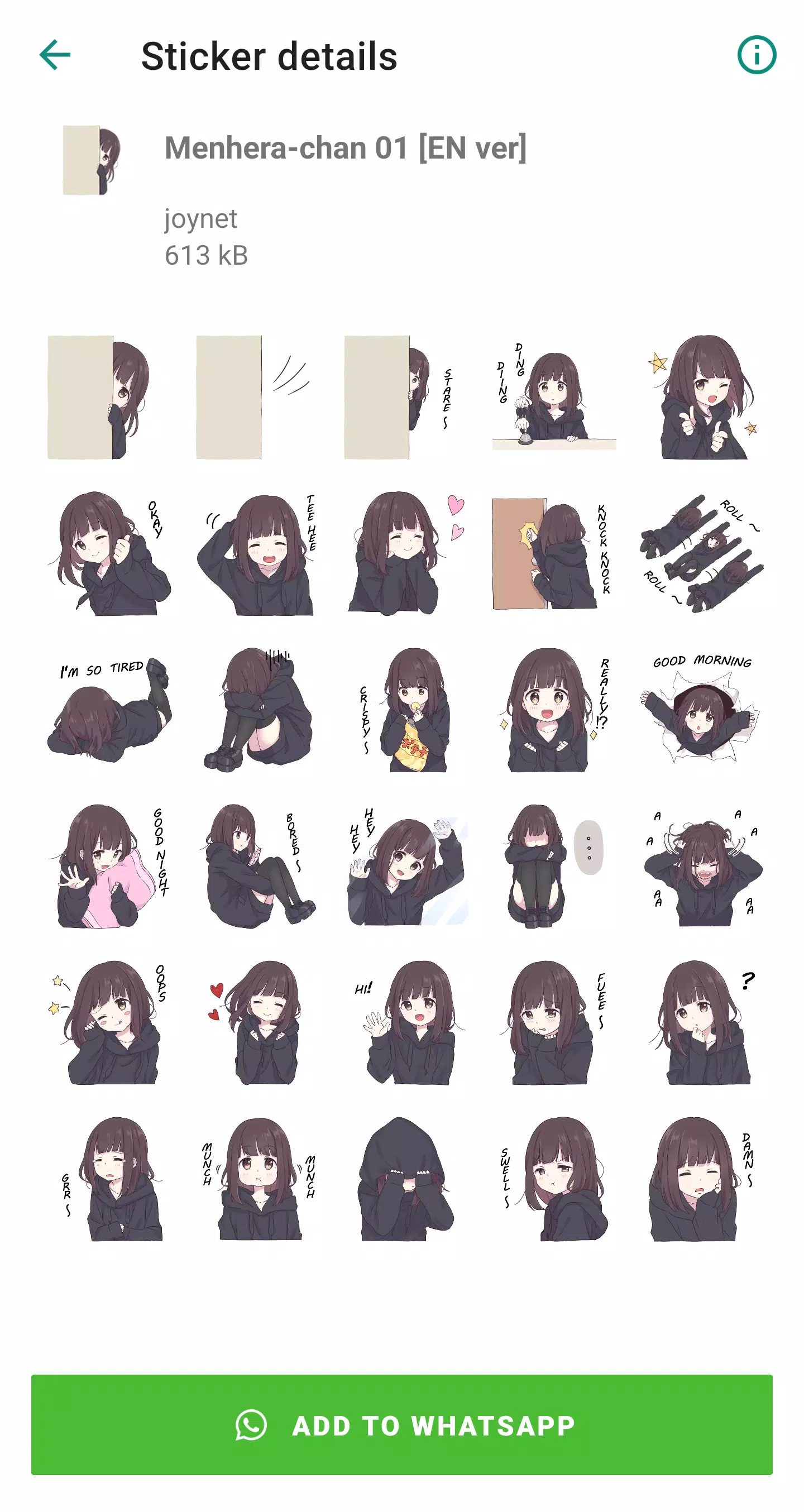 Menhera-chan - WhatsApp Stickers 1.1.0 Free Download