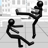 3D lucha stickman icono