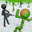 Stickman Contre Zombie 3D icône
