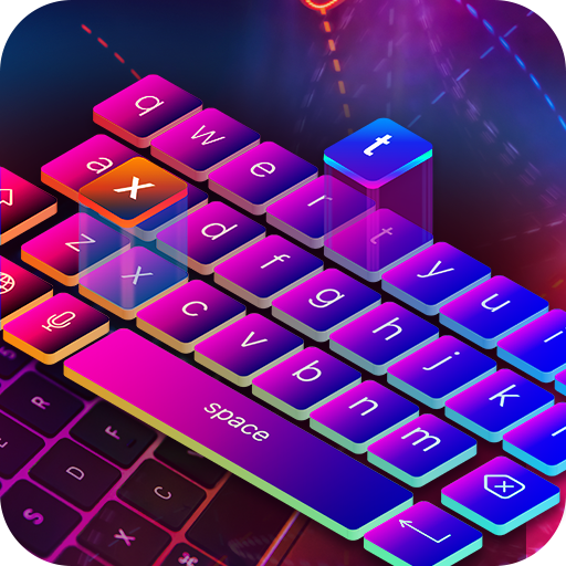 Neon Led Keyboard Photo, Emoji