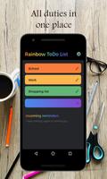 Списки задач Rainbow TO-DO постер