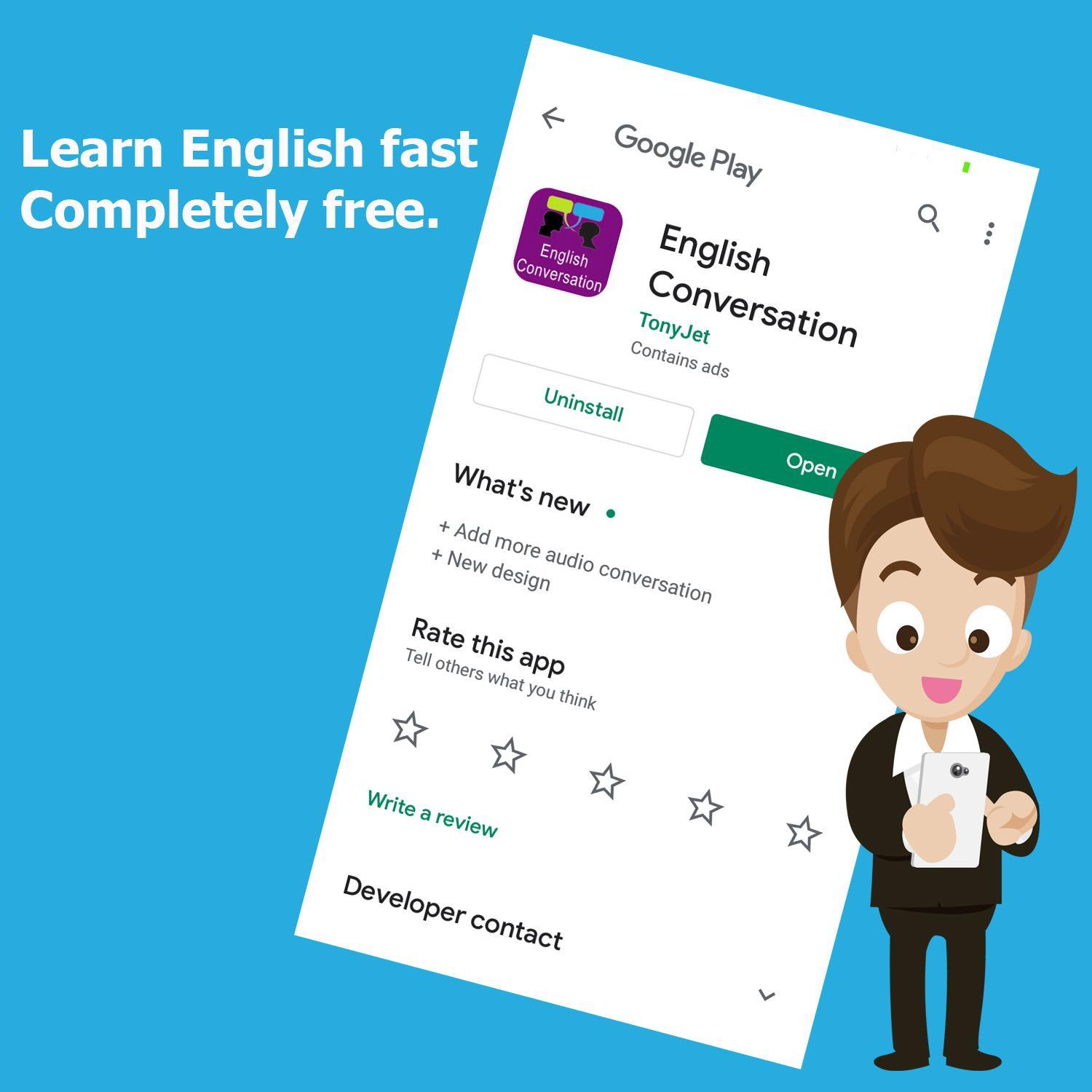 Лучший английский для андроид. Conversations приложение. English conversation приложение. Conversation poster.