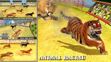 狗游戏2020：野生动物赛车游戏 海报