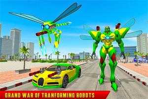 Flying Dragonfly Robot Car Transformation الملصق