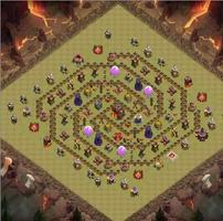 Top Town Hall 10 War Base Map Cartaz