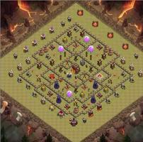 Top Town Hall 10 War Base Map imagem de tela 1