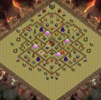 Top Town Hall 10 War Base Map imagem de tela 2