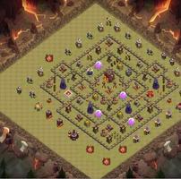 Top Town Hall 10 War Base Map imagem de tela 3