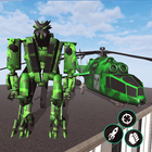ikon Army Helicopter Robot Car Transform