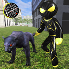 Panther Stickman Rope Hero-icoon