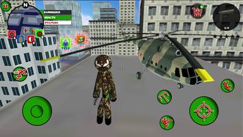 US Army Stickman Rope Hero imagem de tela 1