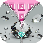 ダイヤモンドロック画面 ジッパー女の子用のアプリ アイコン
