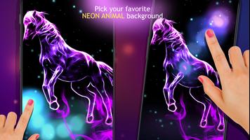 Neon Tiere Hintergrund Live Plakat