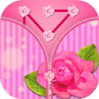 آیکون‌ Pink Rose Zipper Lock Screen with Pattern