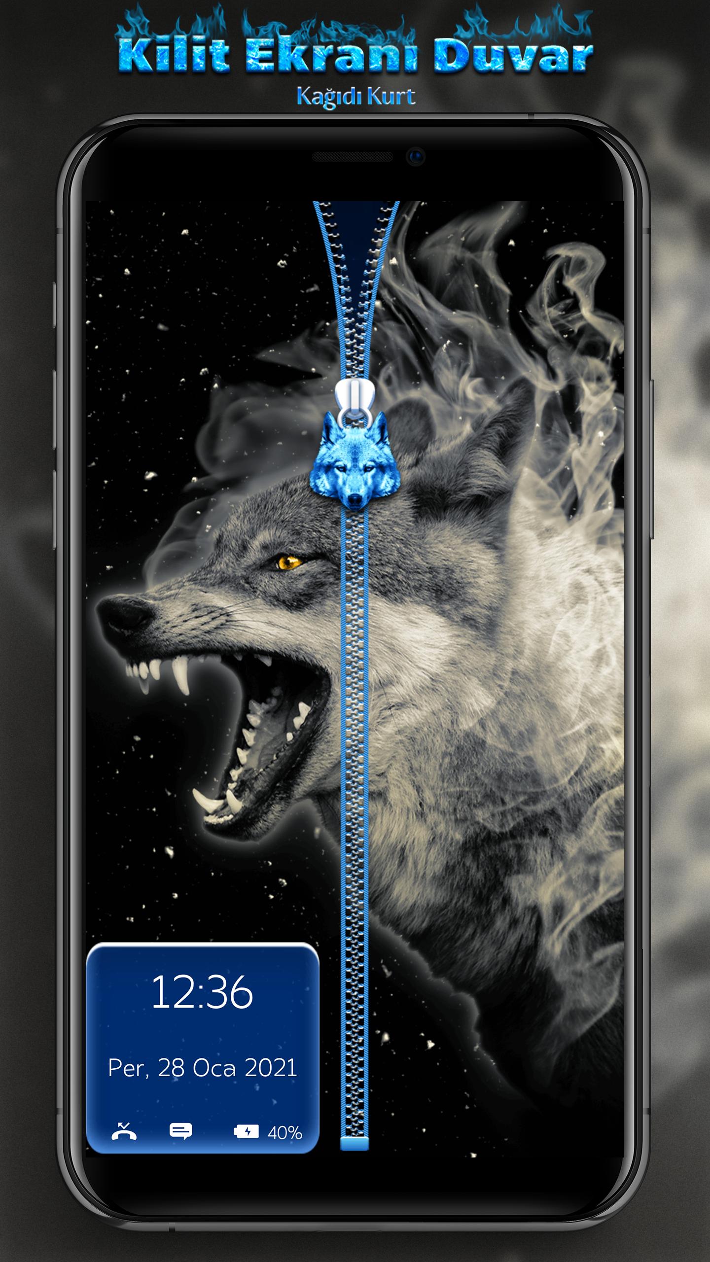 Android için Kilit Ekranı Duvar Kağıdı Kurt APK�yı İndir