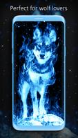 Ice Fire Wolf Wallpaper poster