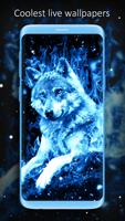 Ice Fire Wolf Wallpaper screenshot 2