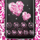 Rosa Herz Diamant Thema Zeichen