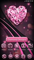 Poster Cuore Rosa Tema del Diamante