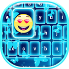 Neon Blue Emoji Keyboard آئیکن