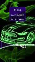 برنامه‌نما Neon Cars Lock Screen Zipper عکس از صفحه