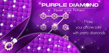 Purple Diamond Flower Zipper