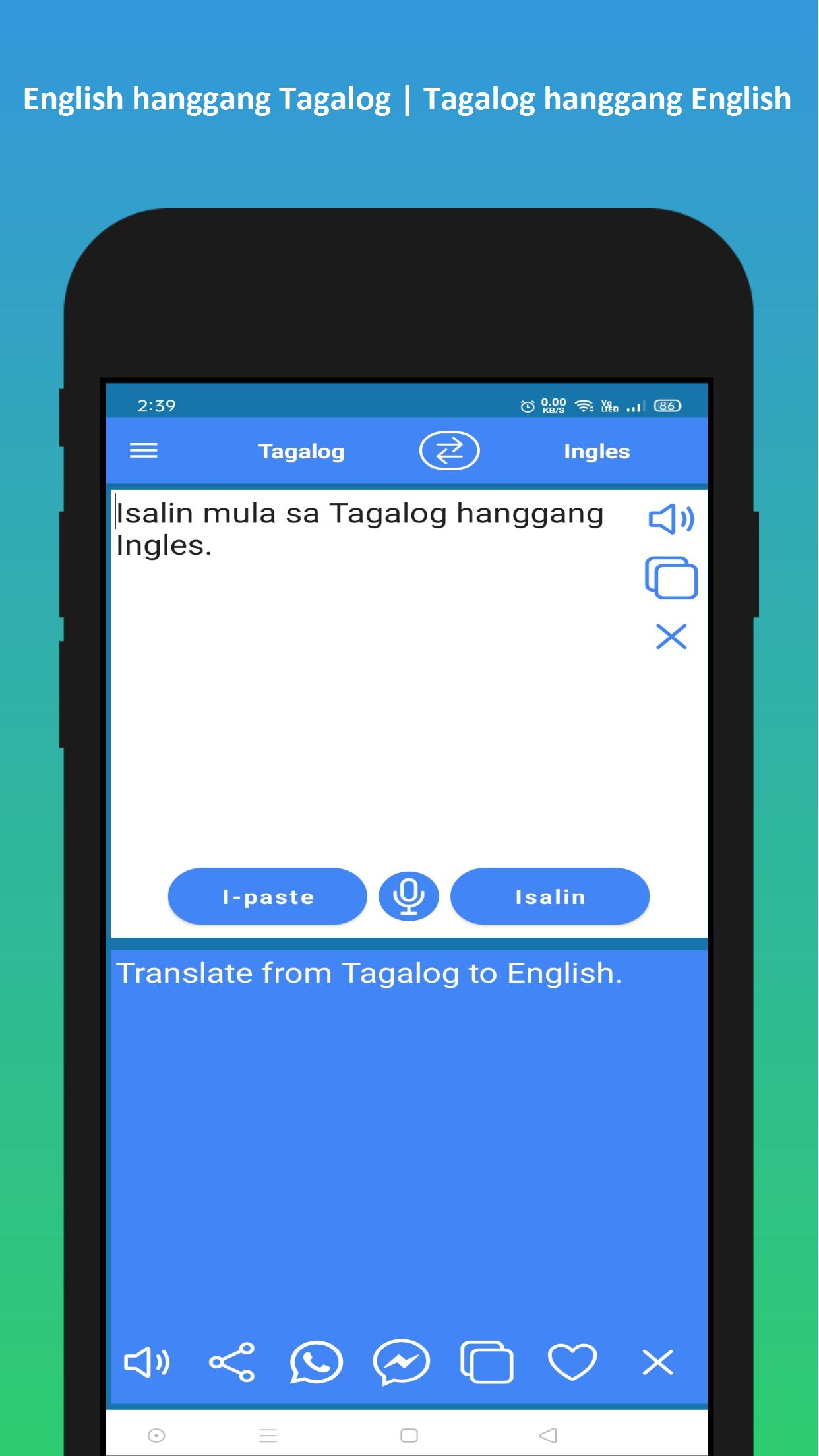 Google translate tagalog to english