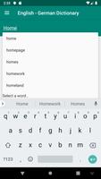 English - German Dictionary الملصق