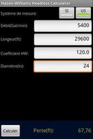 Le calcul des pertes de charge capture d'écran 1