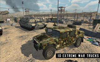 Parkir truk militer 3D syot layar 3