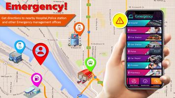 GPS Vivre rue Vue Carte -Voix La navigation Alerte capture d'écran 1