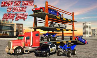 Police limo quad bike transporter: Police chase 3D poster