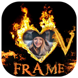 fire text  name art photo frame editor icono