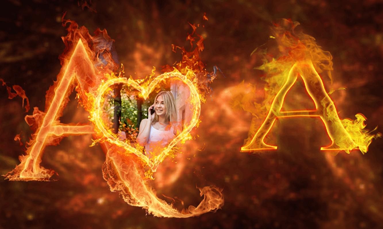 Fire Text Name Art Photo Frame Editor For Android Apk Fire Text Name Art Photo Frame Editor Poster