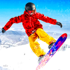 snowboard montagne 3d icône