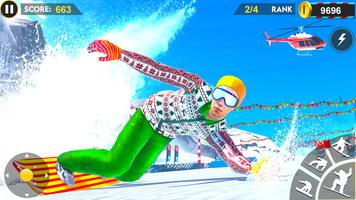 snowboard montanha stunt 3d imagem de tela 1