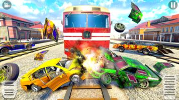 Game kereta api Mobil Tabrakan screenshot 2