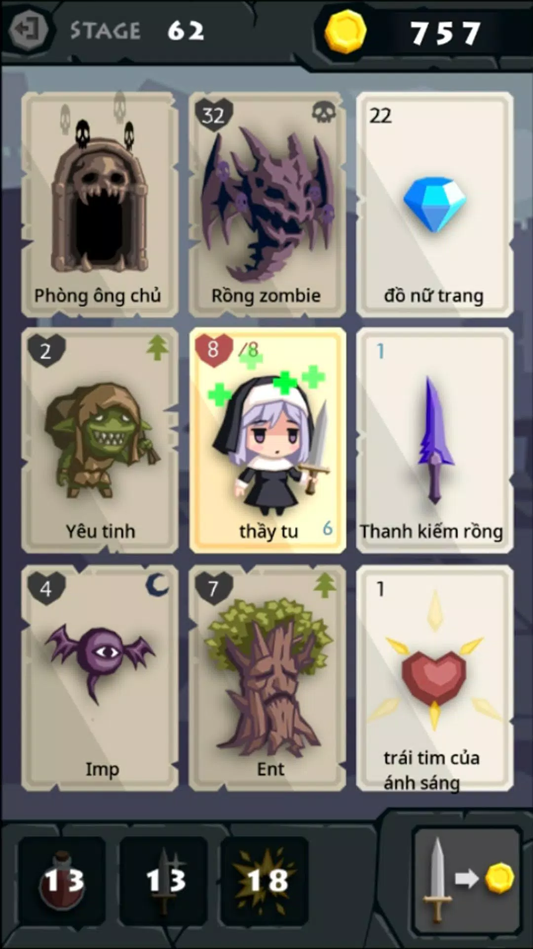 [Game Android] Card Adventure : Rogue Dungeon Tiếng Việt