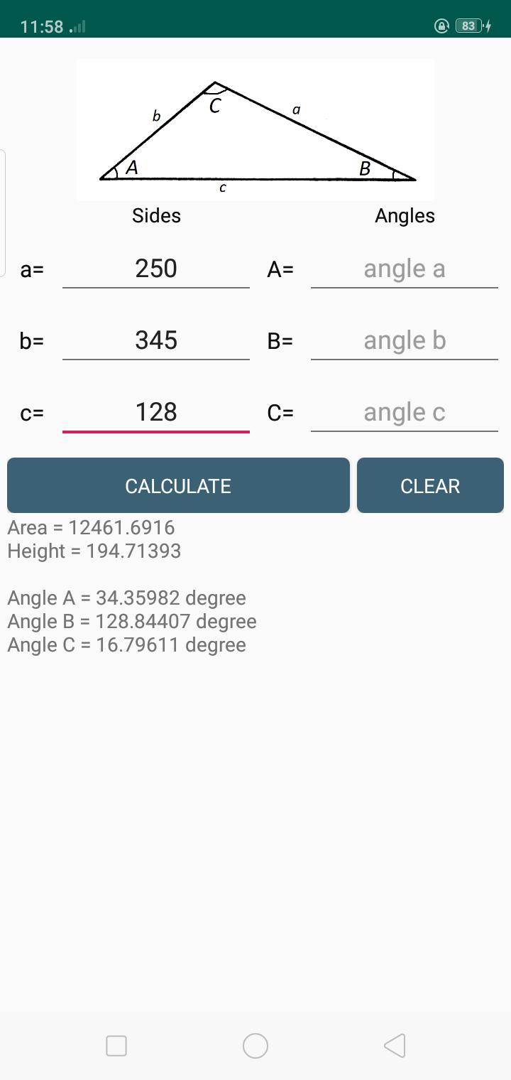 Решение треугольников калькулятор. Треугольник Calc Pro. Калькулятор треугольника. Калькулятор стороны треугольника формула. Калькулятор треугольника с прямым углом.