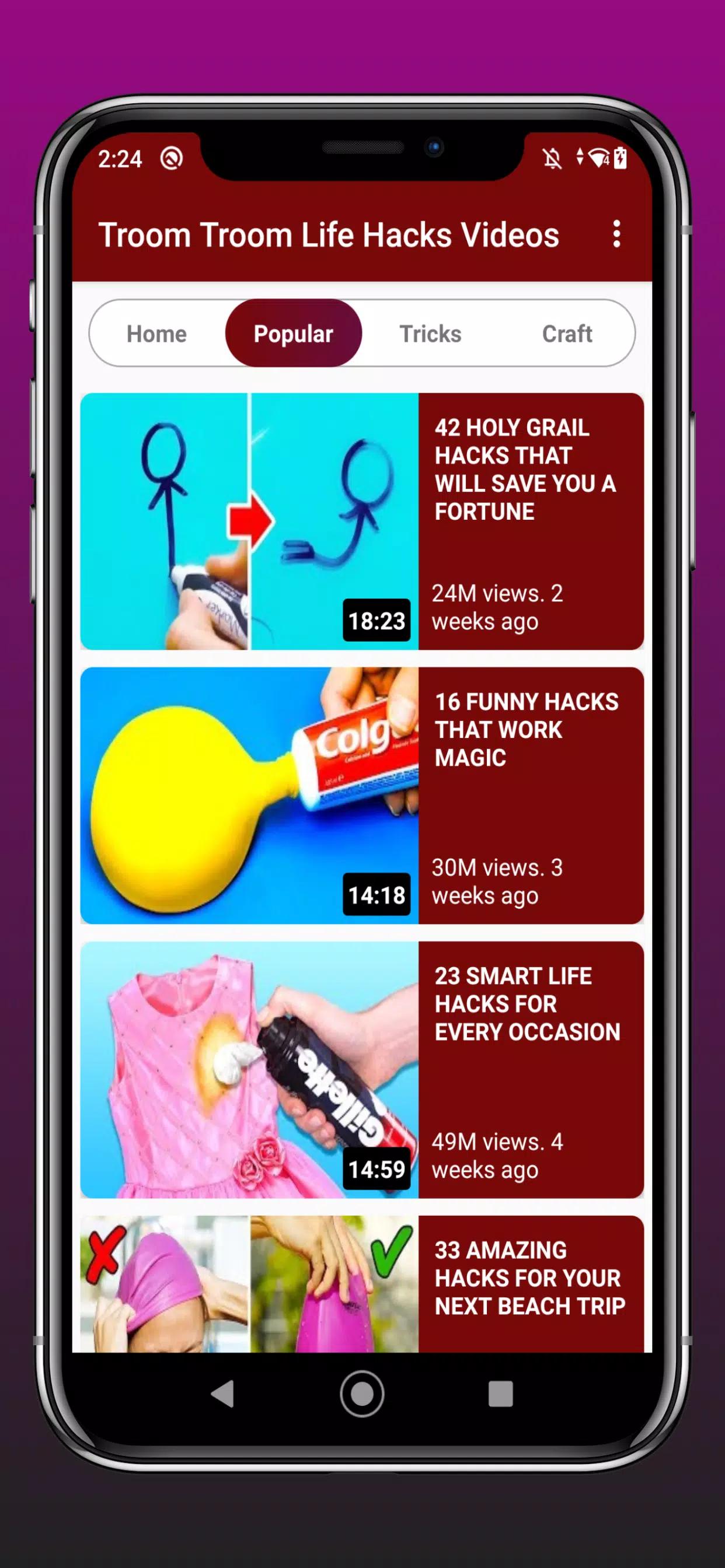 Troom Troom - Life Hacks Video APK pour Android Télécharger Troom Troom - Life Hacks Video APK pour Android Télécharger