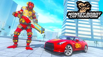 Monkey Robot Car Transform: Gorilla Robot Car Game poster