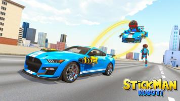 Stickman Robot Car Transform: War Robot Games screenshot 3