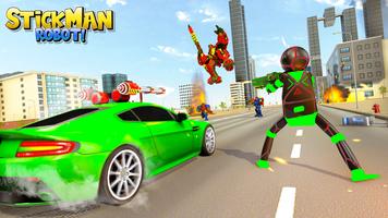 Stickman Robot Car Transform: War Robot Games screenshot 1
